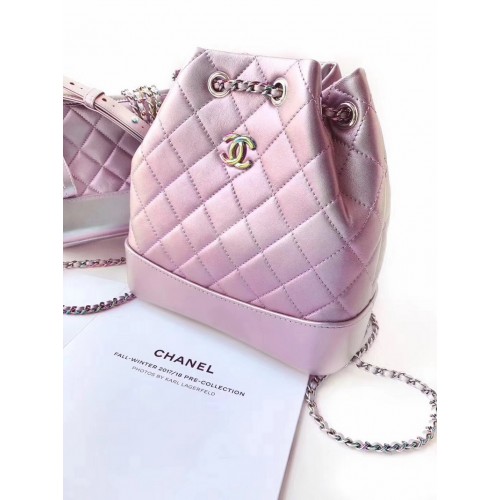 Chanel backpack gabrielle purple iridescent rainbow hardware